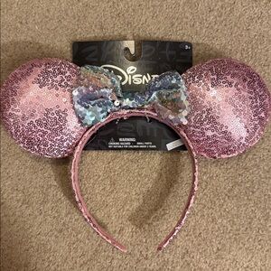 Disney Pink Sequin Minnie Mouse Headband with Multicolor Bow